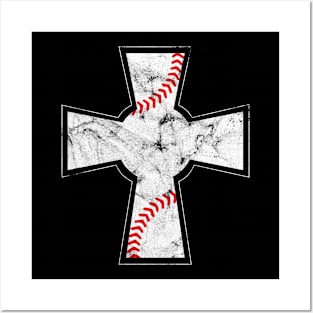 Baseball - Cross - Baseball Stitches - Cute Baseball Shirt Posters and Art